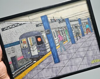 Fine Lady Operates A Bravo 2024 Scenic Subway Illustration 9"x12"