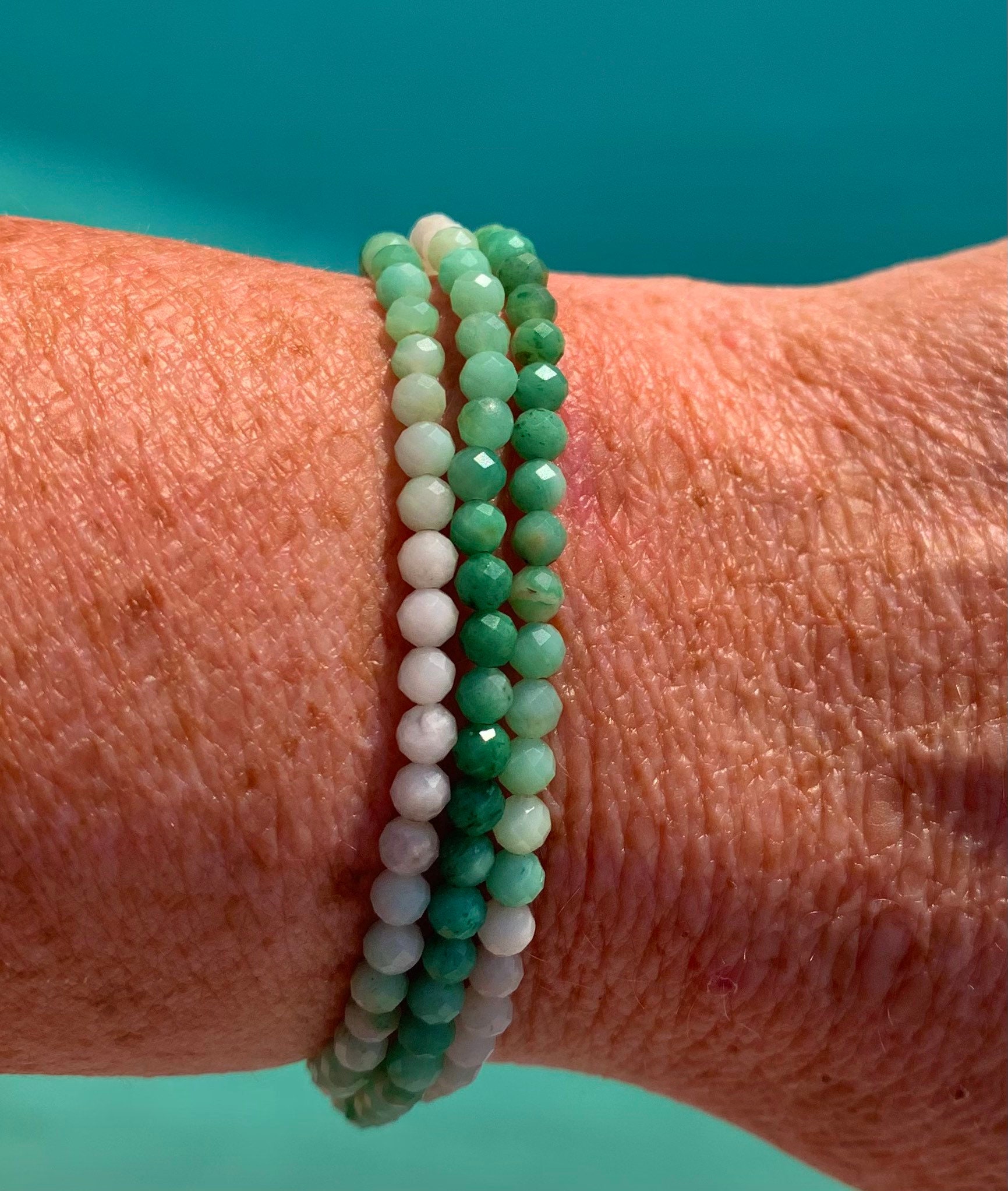 21 Jade Wrap Bracelet GeorgiesGemstones elasticized 3.5mm | Etsy