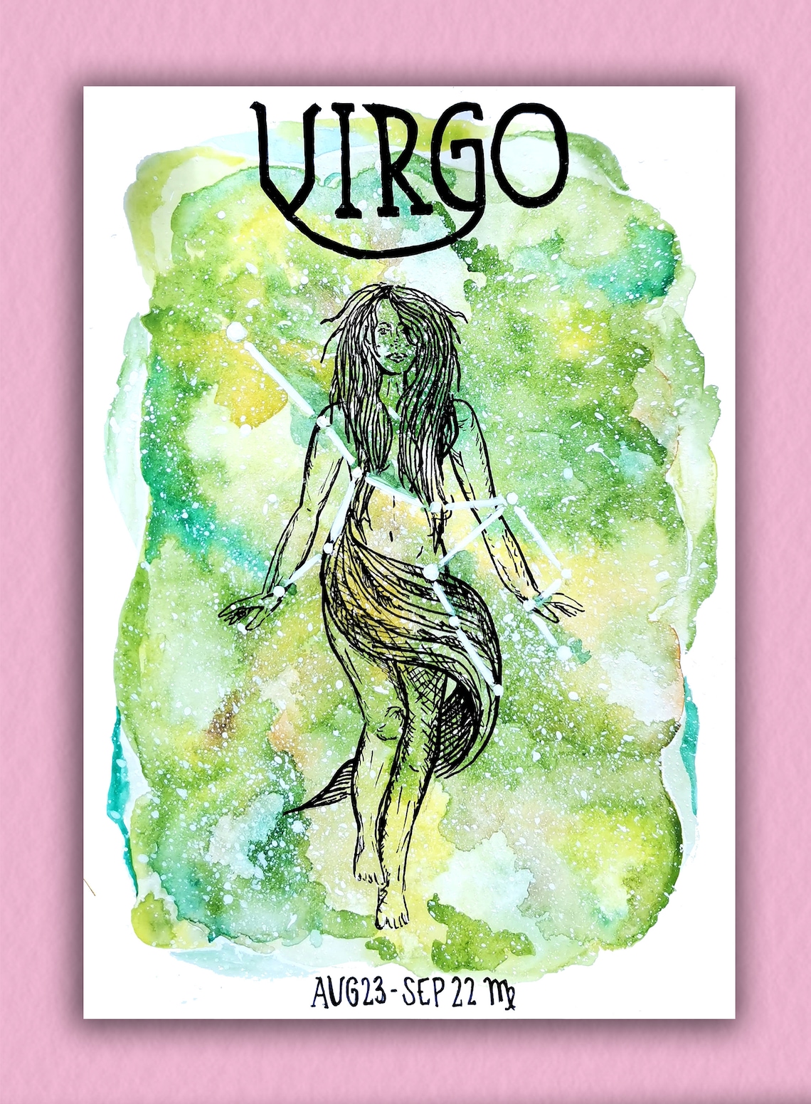 VIRGO HANDMADE Zodiac Astrology Art Print Tarot Card Etsy