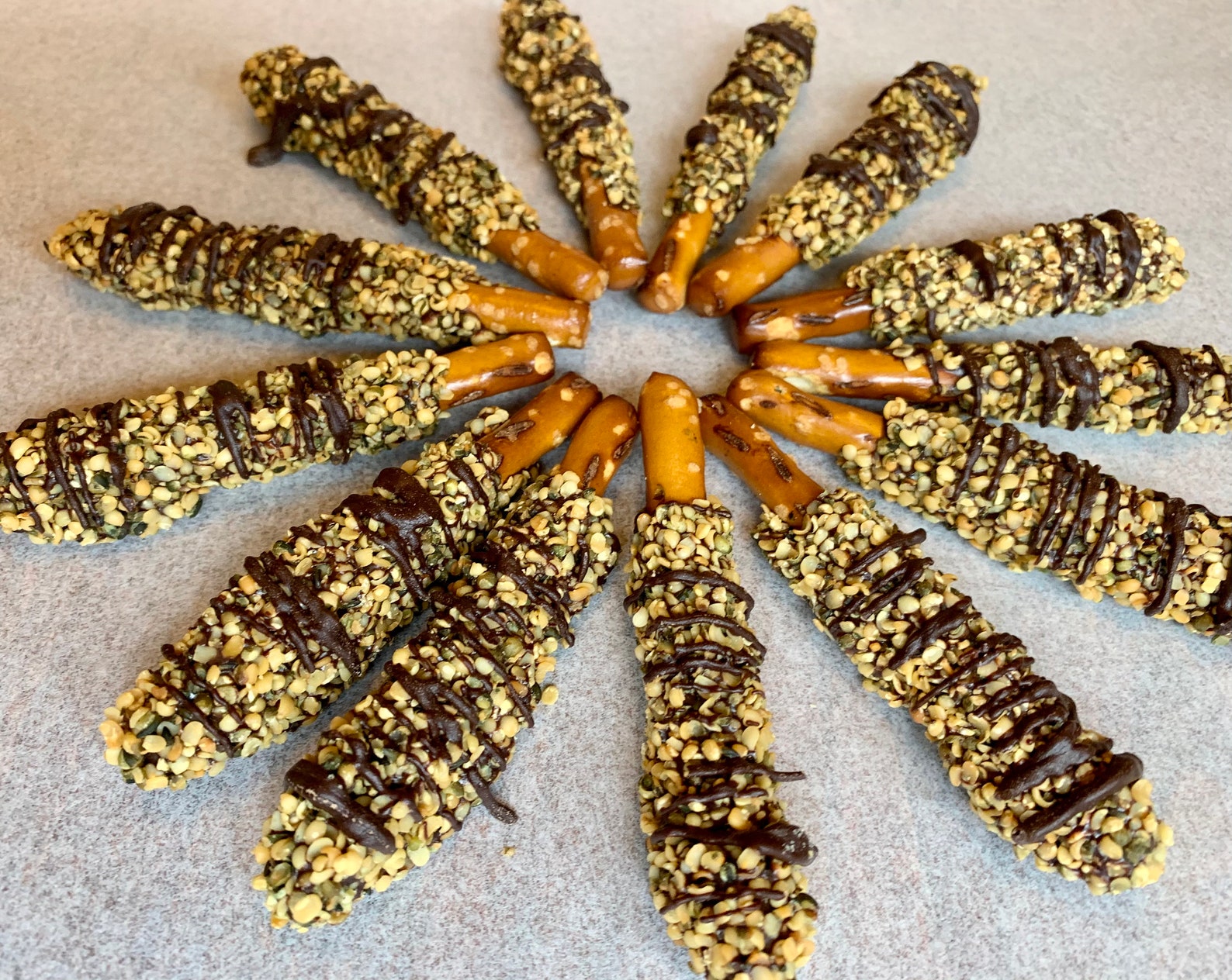Pretzel sticks dipped in premium dark Belgium chocolate and Etsy