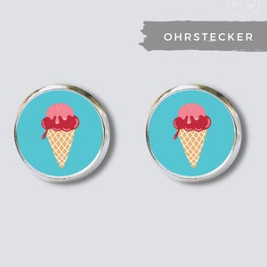Ohrstecker mit farbenfrohem Eis für Mädchen- das perfekte Geschenk für den Sommer, Ferien, Urlaub und alle EislieberhaberInnen da Draußen