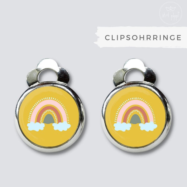 Clipsohrringe Ohrclips Regenbogen Bunt Ohrclips Ohrringclips Okka Regenbogen Ohrschmuck Kinder Geschenk Einschulung Geburtstag