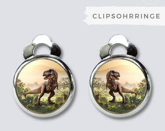 Clip earrings dinosaur T-Rex // earrings without ear hole boy // earrings ear clips dinosaur // Tyrannosaurus Rex