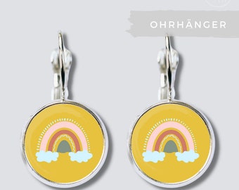 Earrings rainbow in yellow, okka // earrings for children rainbow // gift for birthdays, Easter, school etc. yellow rainbow