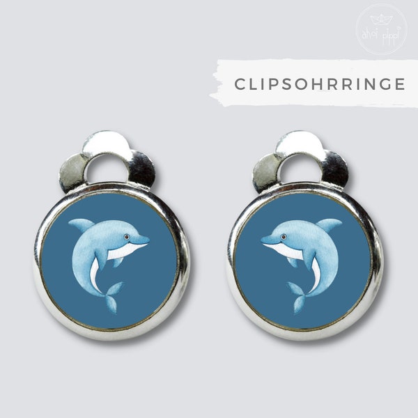 Clipsohrringe Delfin // Ohrring ohne Ohrlöcher //Ohrclips Klipp Delfin// Ohrschmuck Kinder Geschenk Einschulung Delfin