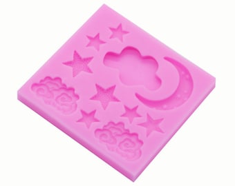 star moon cloud mold DIY Fondant chocolate Cake Biscuit silicone Decoration Modeling Tool Handmade Silicone Mold