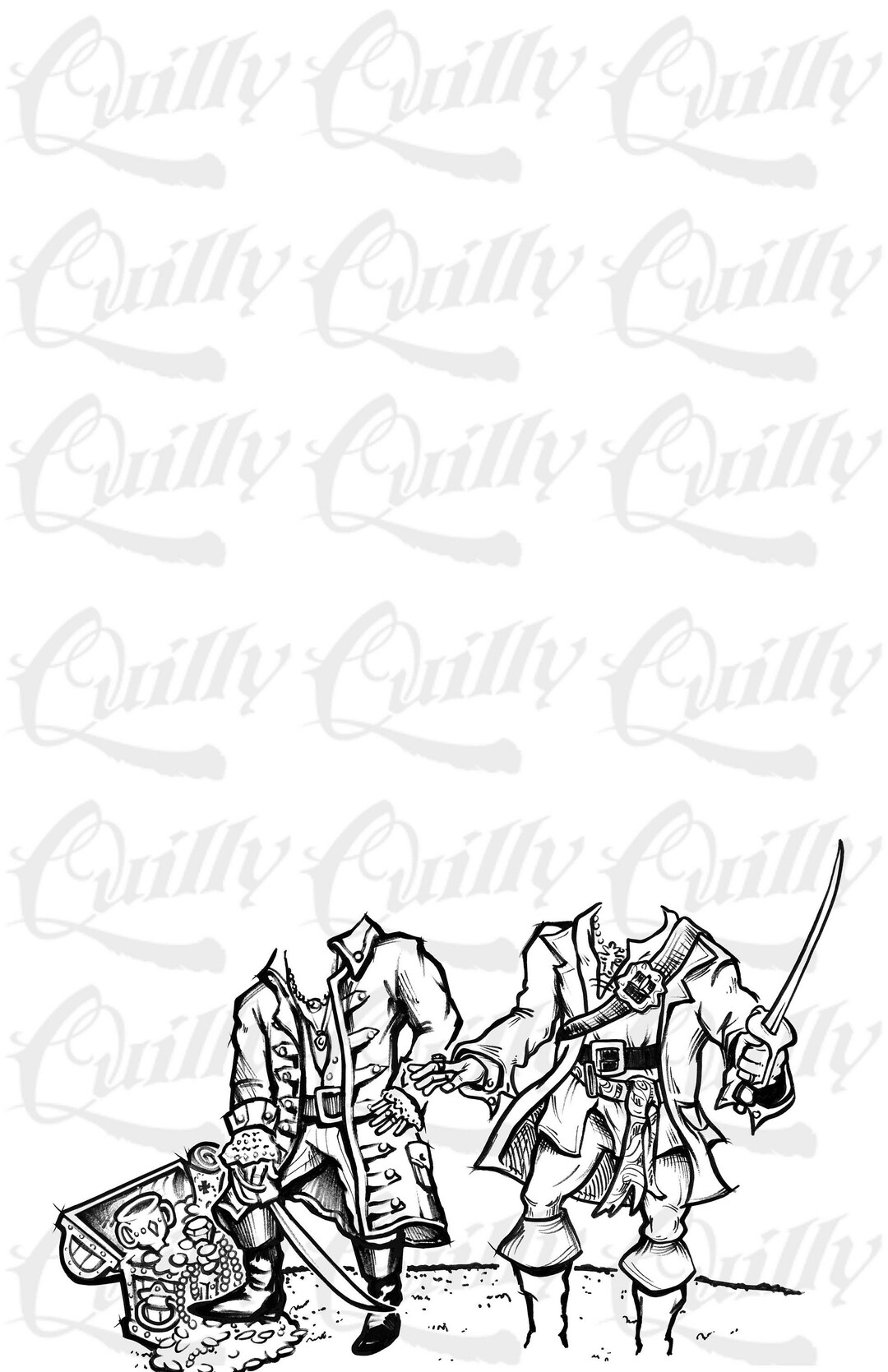 Two Person Caricature Renaissance Pirates Digital Hand Drawn - Etsy