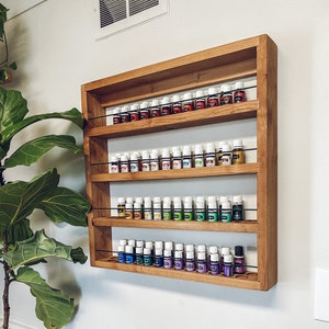 Essential Oil Shelves, Essential Oil Display Shelves DIY, Essential Oil Shelf Storage for Wall, Wood Essential Oil Holder for Wall