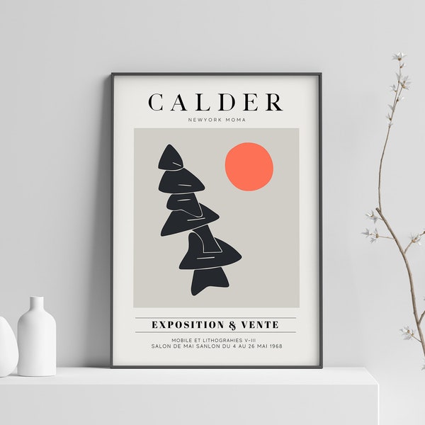 Original Calder Printable Exhibition Poster, Lithograph Mobiles 1968  M0MA Poster– Digital Download