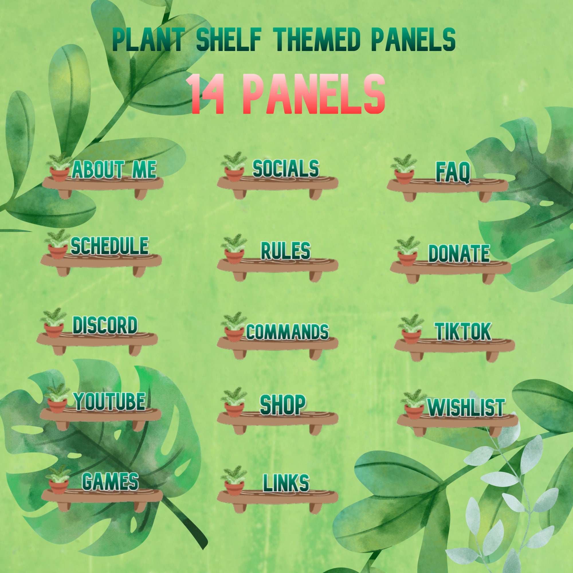 Plant twitch panels etsy