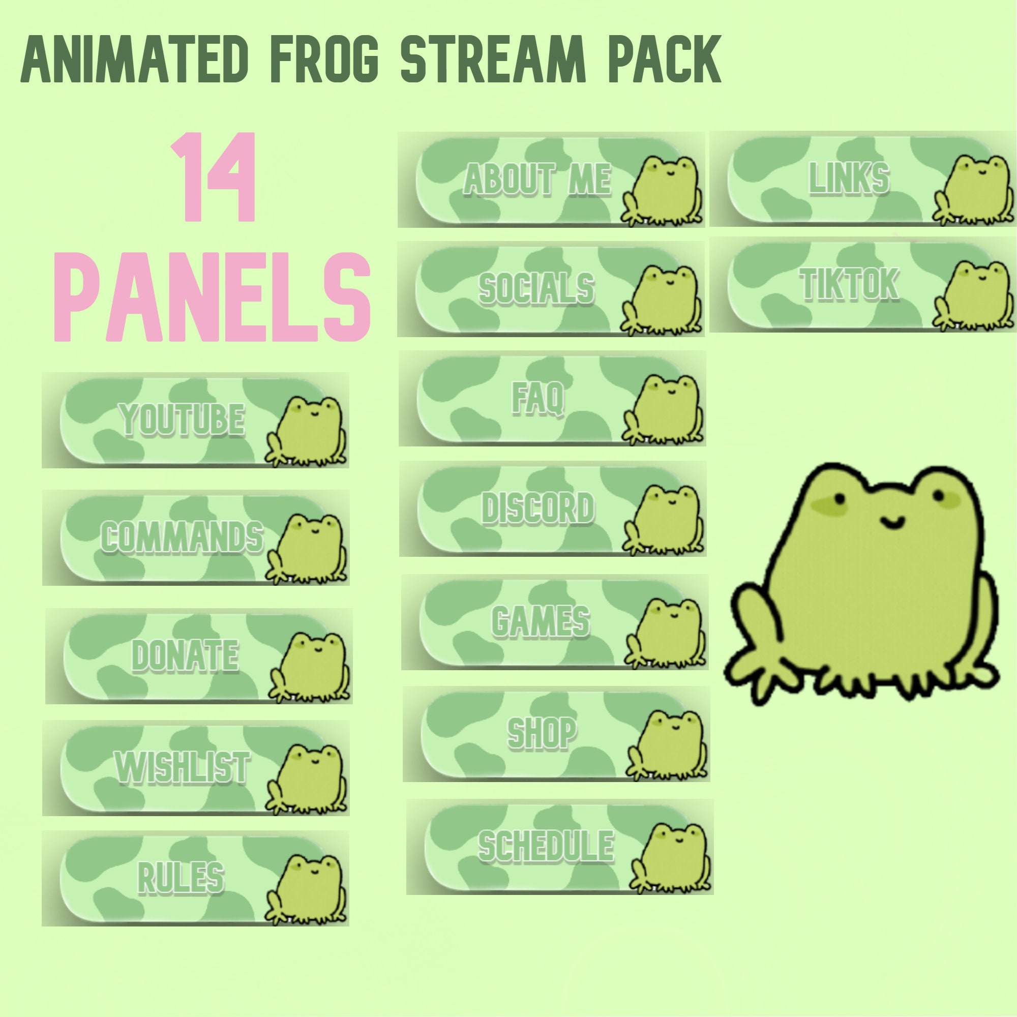 FROG STREAM PACK // Overlays, Scenes, Panels - Etsy