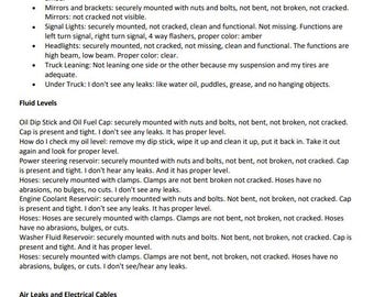 CDL Class A - Pre-Trip Outside Inspection Script