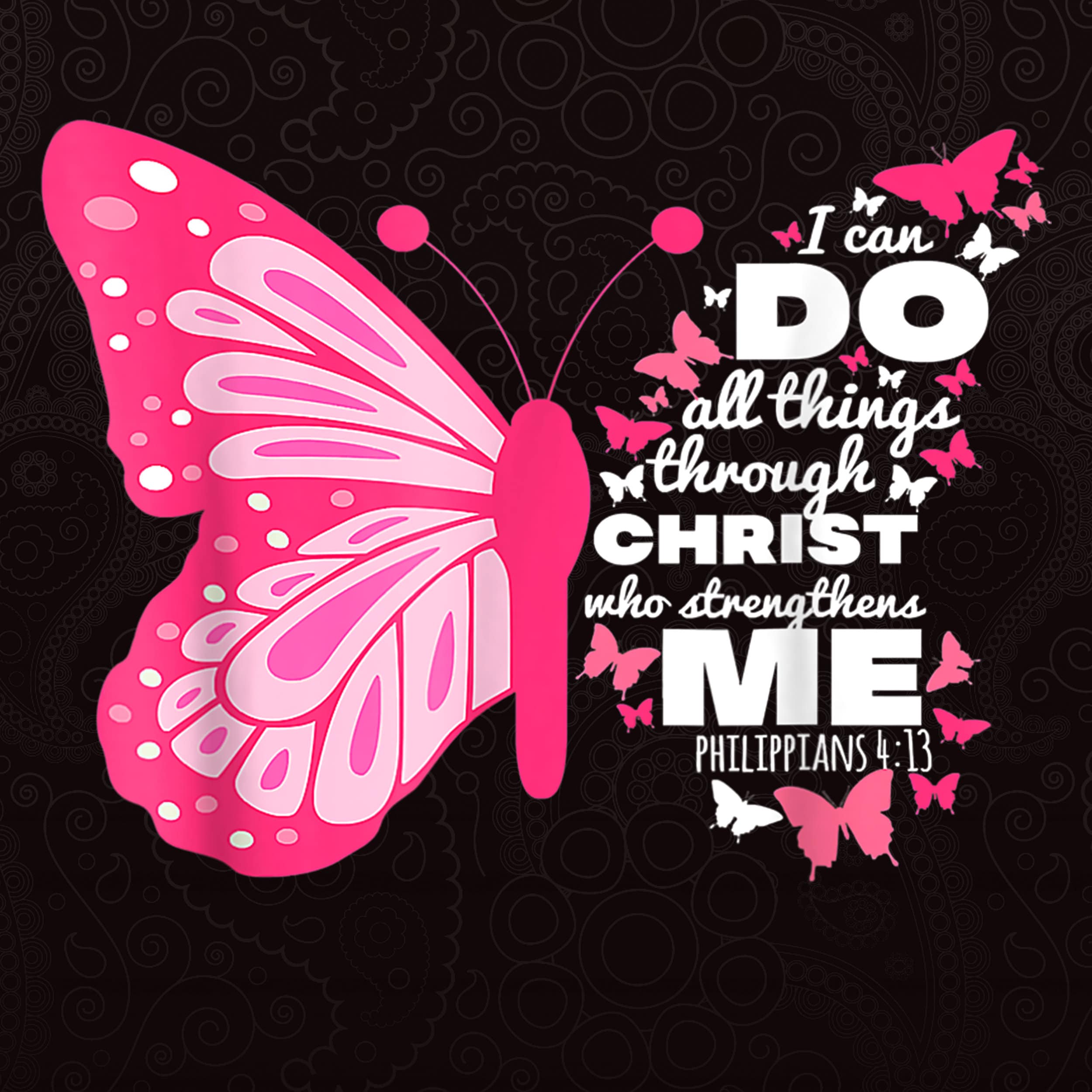Philippians 413 Butterfly Christ Bible Verse Gift Pink Etsy