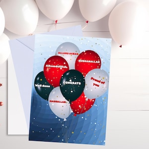Herzlichen Glückwunsch, Glückwunsch, Stolz auf dich, Grußkarten, Feier, Inspirationskarten, Muslimische Karten