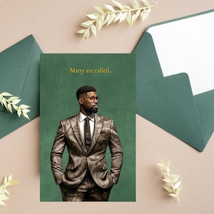 Mannen van geloof, zwarte mannen, wenskaarten, cadeaus voor mannen, inspirerende kaarten, religieuze kaarten, Afro-Amerikaanse mannen, Vaderdagcadeaus,