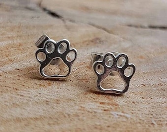 Pet Paw Print Stud Earrings