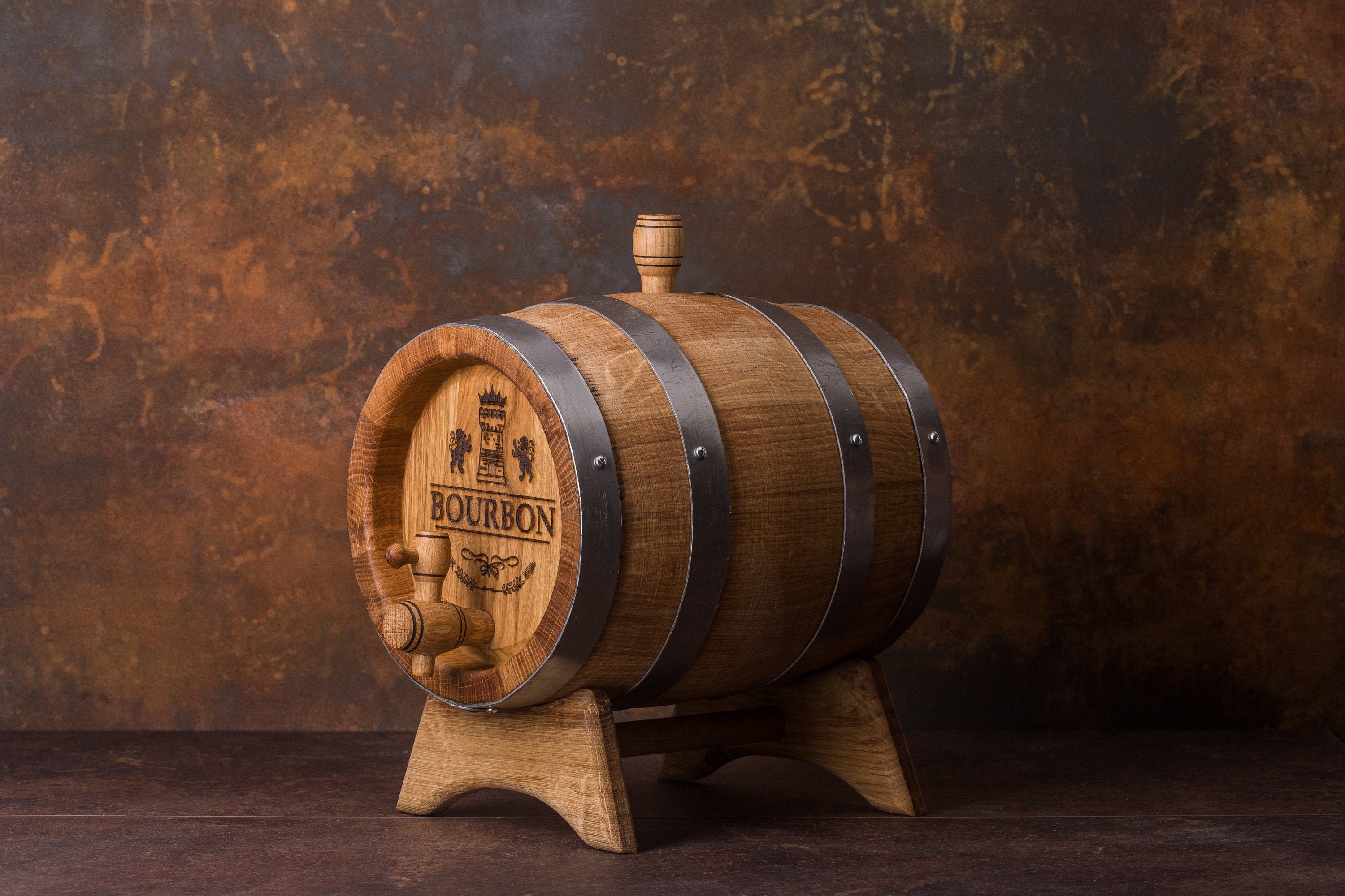 Oak Barrel Engraved Barrel Wood Keg personalized wooden Etsy