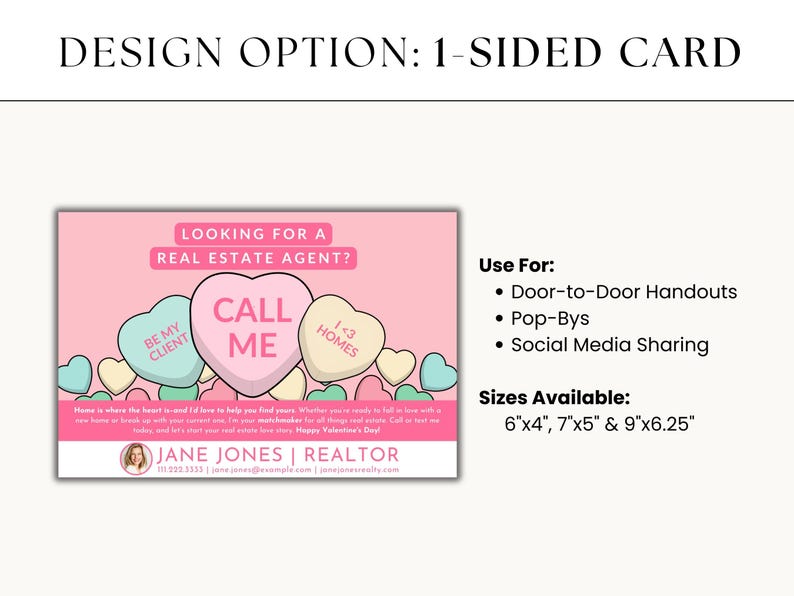 design option 1 sided card