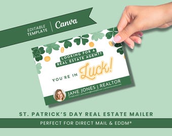 St. Patrick's Day Realtor Postcard: EDDM Real Estate Marketing (Canva Template)