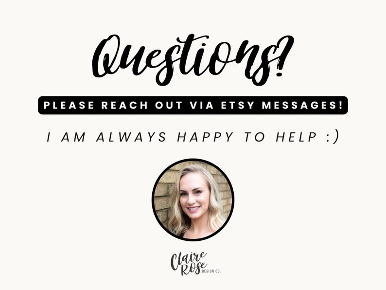 questions? please reach out via etsy messages