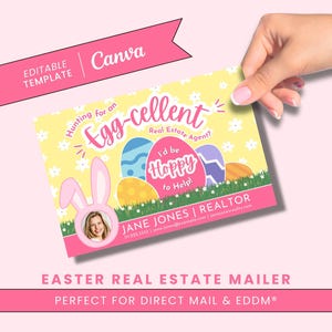 Ostern Grundbesitz Postkarte | Frühlingsgrundstück Karte | EDDM | Realtor Farming Karte | Makramee|Immobilien Marketing |Canva Template|April Postkarte