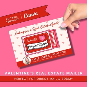 Valentinstag Postkarte | Grundbesitz-Valentinstagskarte | EDDM | Realtor Farming Karte | Makler | Canva Vorlage