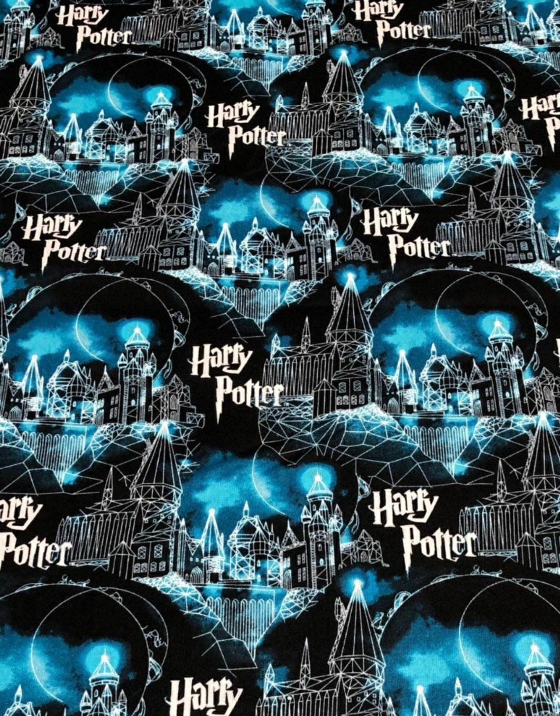 Harry Potter Printed Cotton Fabric By The Yard Etsy