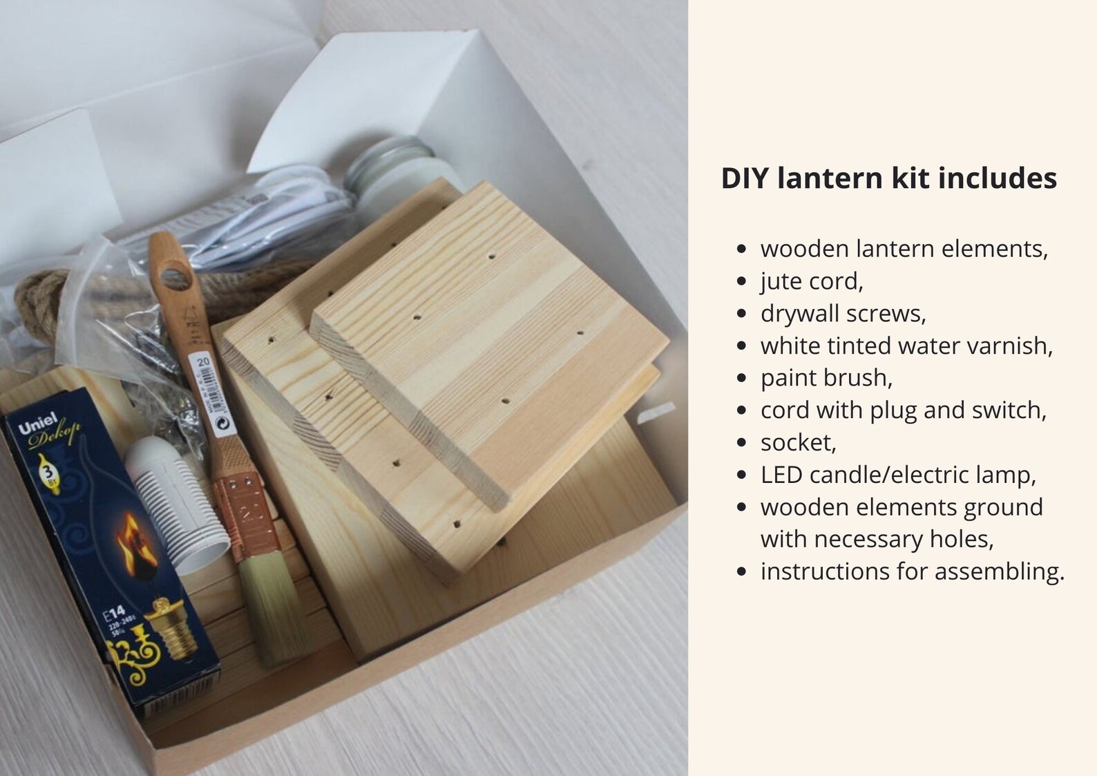 Wood craft kits for adults DIY wooden lantern Woodworking | Etsy