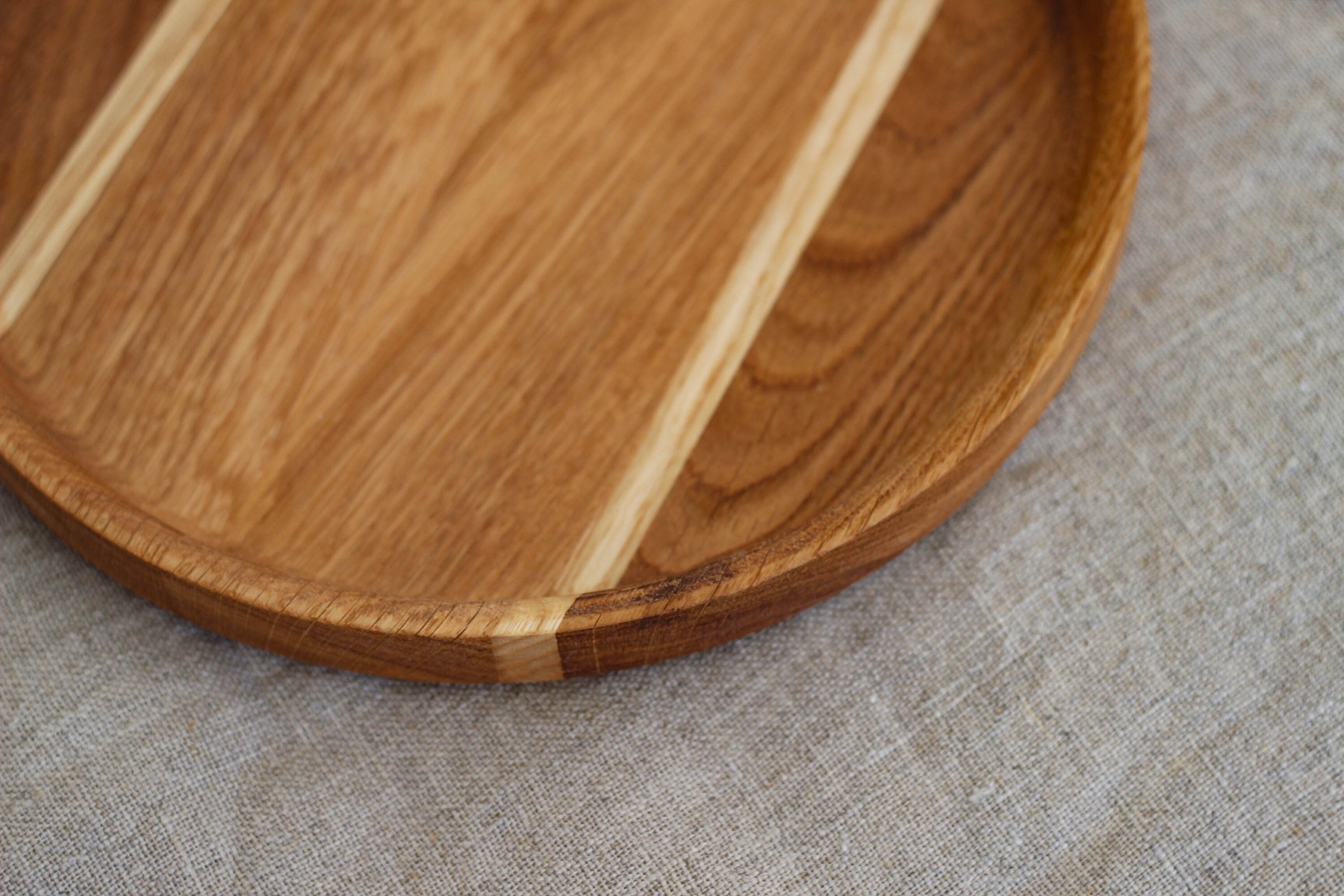 Round wooden tray Appetizer plate Breakfast tray Wooden Etsy