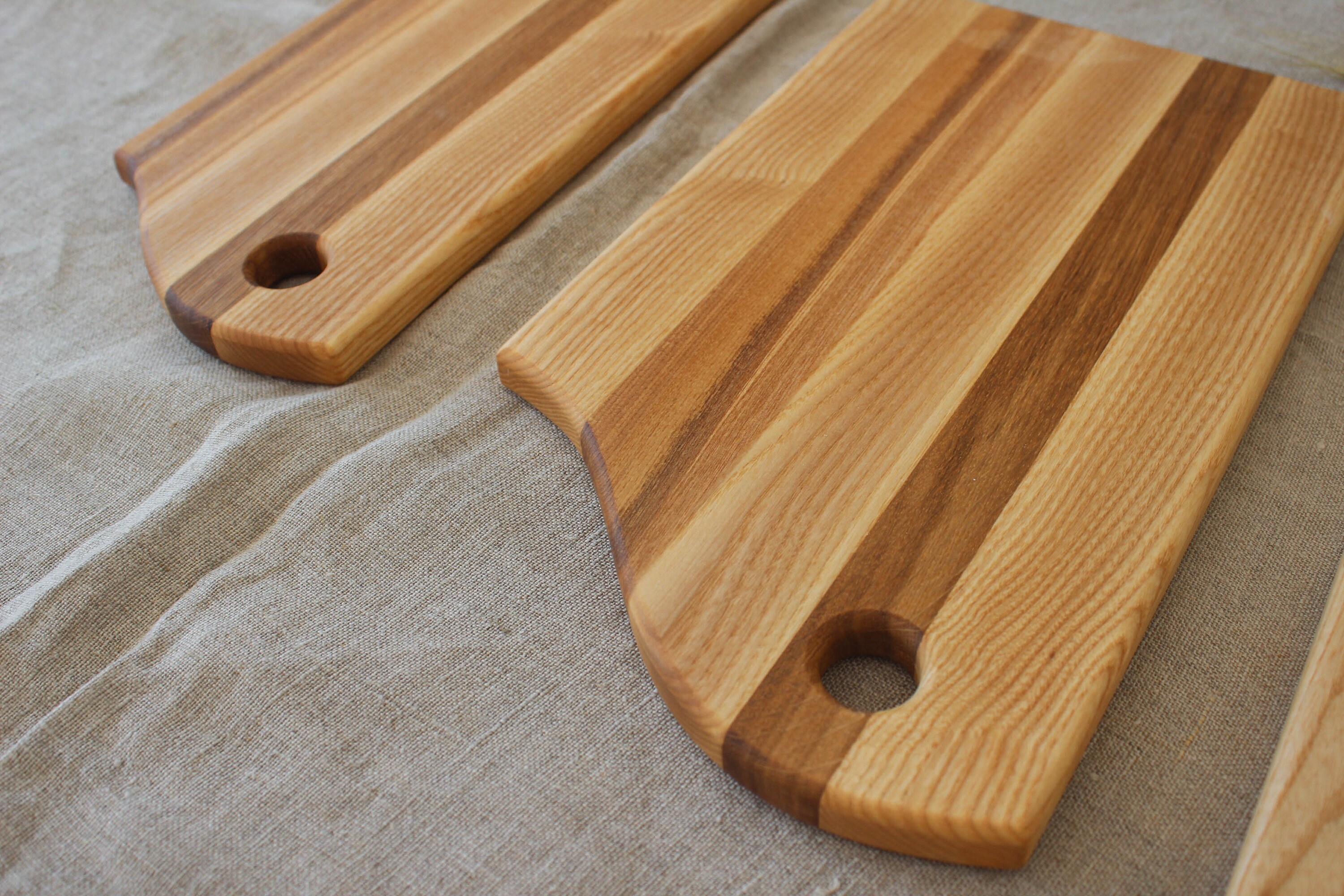 Thick cutting board set Wooden bread board Etsy
