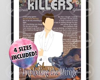 The Killers Inspired Poster | Imploding the Mirage Album Art | Minimalist Brandon Flowers Wall Art | Digital Download