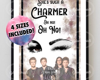 Impresión lírica de Kings of Leon / Póster musical "Charmer" (Descarga digital)