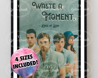 Impresión lírica de Kings of Leon / Indie Rock Vintage (Descarga digital)