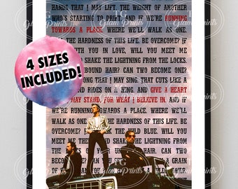 The Killers Inspiriert Laufen zu einem Ort Songtexte Western Style Lyric Print | Digitaler Download