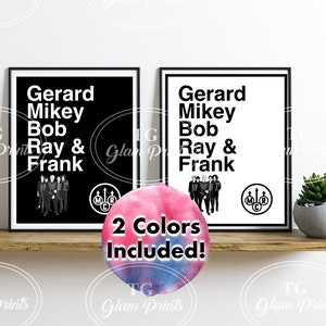 Minimalist Band Member Poster | Gerard Mikey Bob Ray & Frank Digital Print | MCR-Inspired Wall Art | Black Parade Silhouette
