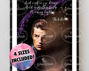 The Killers Lyrics Print, Dreamy Star Quote, Retro Wall Art (Digital Download)