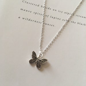 Sterling Silver Necklace, Butterfly Pendant