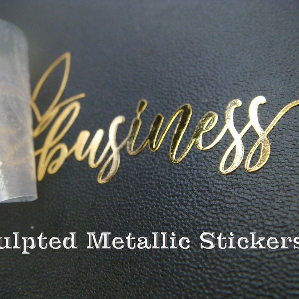 Customize Sculpted Metallic Stickers |Personalized Sticker| Custom Logo Business Labels|Custom Sticker| Metal Stickers |Gift box decals