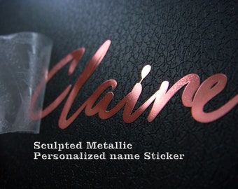 Personalized name Sticker| Customize Sculpted Metallic Stickers | Raised Stickers |Transfer Sticker| Metal Stickers | Planners and Notebooks