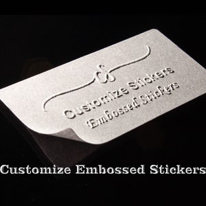 Aangepaste sticker met reliëf | Gepersonaliseerde initialenlabel | Verhoogde metalen sticker | Bruiloft, bedrijfssticker | Cadeausticker| Aangepast logo