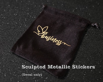 Customize Sculpted Metallic Stickers |Personalized Sticker| Custom Logo Business Labels|Custom Sticker| Metal Stickers |Gift box decals