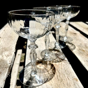 Set of 4 Morgantown Glass Churchill Optic Clear Champagne/Tall Sherbet Glass