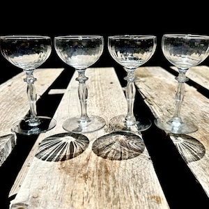 Set of 4 Morgantown Glass Churchill Optic Clear Liquor Cocktail Coupe Glass
