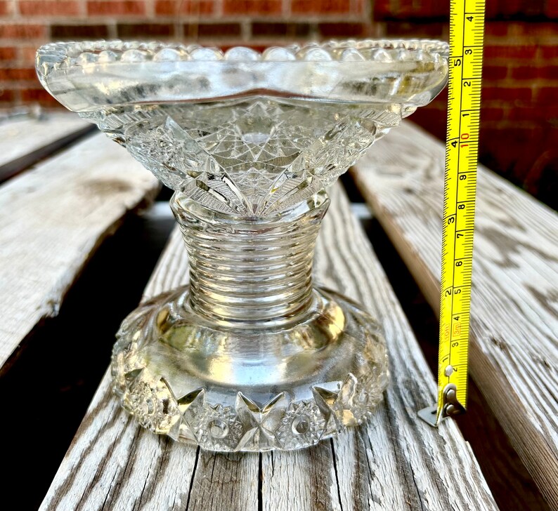 Mckee Concord Punch Bowl Stand, Etched Crystal Depression Glass Base