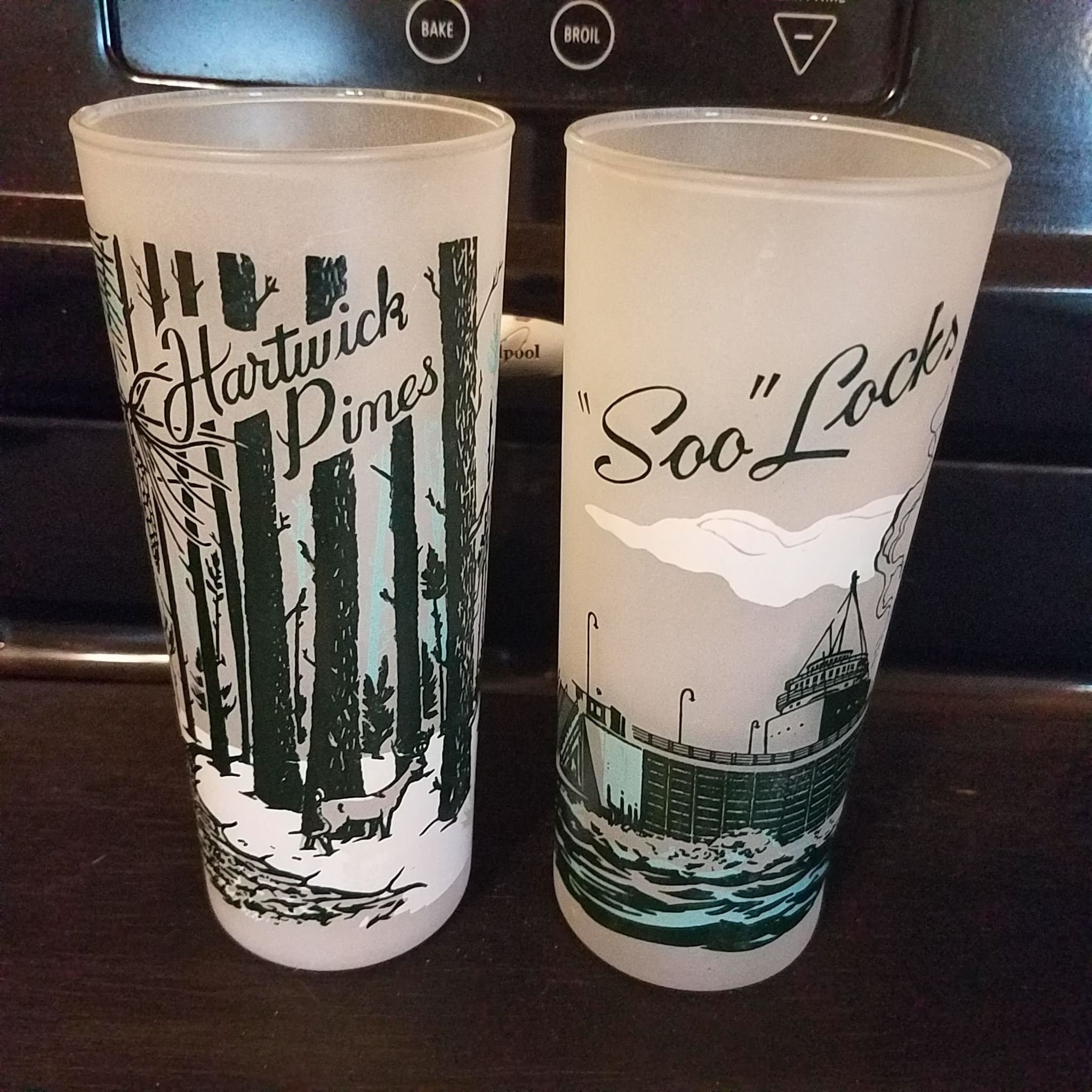 Set of 2 Vintage Frosted Tom Collins Glasses Soo Locks Etsy