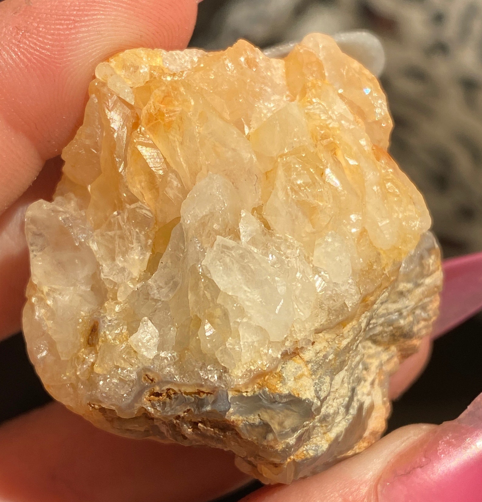 Citrine Quartz Raw With Rainbow Agate Base 243 Carats Etsy UK