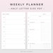 Printable Weekly Planner Half Letter Size | Weekly Planner Inserts Half ...