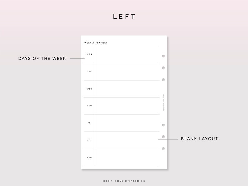 Printable Weekly Planner Half Letter Size Weekly Planner Inserts Half Printable Weekly Planner Half Letter Size Weekly Planner Inserts Half