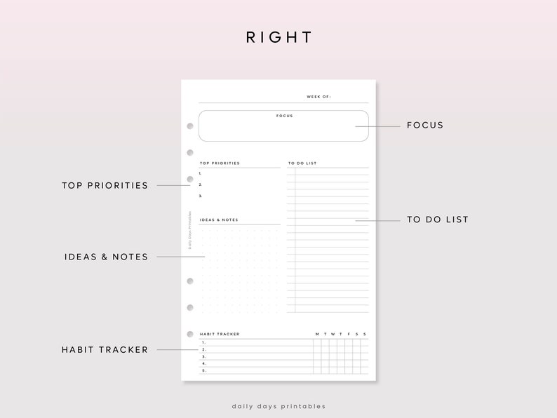 Printable Weekly Planner Half Letter Size Weekly Planner Inserts Half Printable Weekly Planner Half Letter Size Weekly Planner Inserts Half