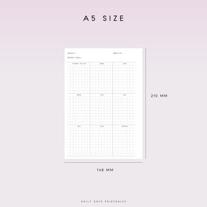 Undated Weekly Planner A5 Printable Week on One Page A5 - Etsy